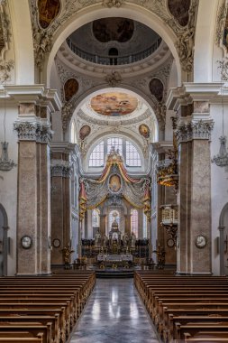 Fssen 'deki St. Mang Manastırı' nın nefis ve görkemli iç mekanı.