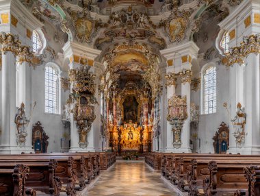 Wies, Bavyera, Almanya 'daki Sakatlanmış Kurtarıcının Hac Kilisesi