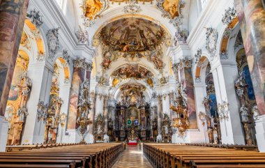 Interior of the Basilica St. Alexander and Theodore in Ottobeuren, Bavaria, Germany clipart