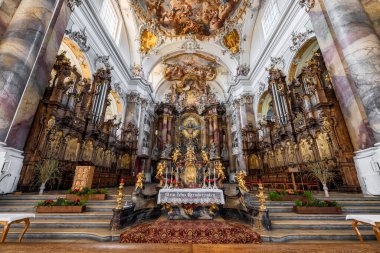 Interior of the Basilica St. Alexander and Theodore in Ottobeuren, Bavaria, Germany clipart