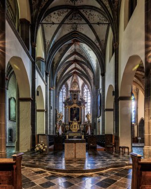 The beautiful interior of the St. Kornelius Church and its amazing ornamentation and decoration clipart