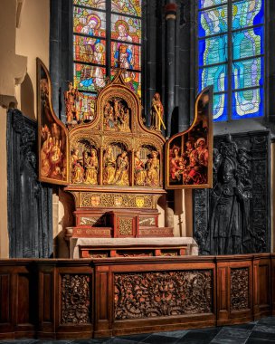 The beautiful interior of the St. Kornelius Church and its amazing ornamentation and decoration clipart