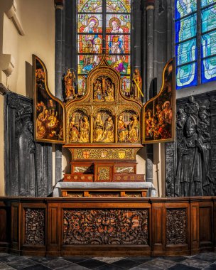 The beautiful interior of the St. Kornelius Church and its amazing ornamentation and decoration clipart