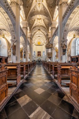 The beautiful interior of the Sankt Andreas Church in the old town of Duesseldorf, NRW, Germany clipart