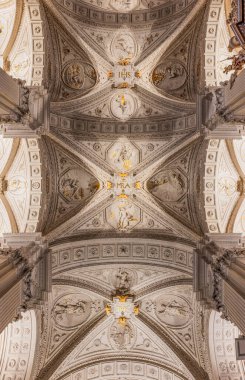 The beautiful interior of the Sankt Andreas Church in the old town of Duesseldorf, NRW, Germany clipart