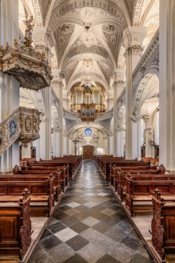 The beautiful interior of the Sankt Andreas Church in the old town of Duesseldorf, NRW, Germany clipart