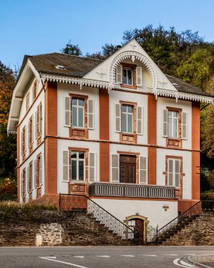 Güzel eski şehir Vianden, Lüksemburg, Avrupa