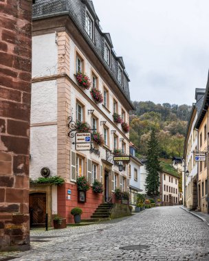 Güzel eski şehir Vianden, Lüksemburg, Avrupa