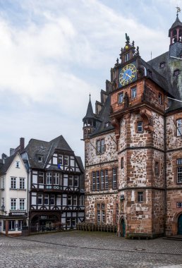 Eski Marburg, Hesse, Almanya 'daki güzel eski mimari