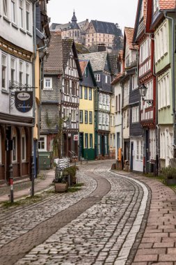 Eski Marburg, Hesse, Almanya 'daki güzel eski mimari