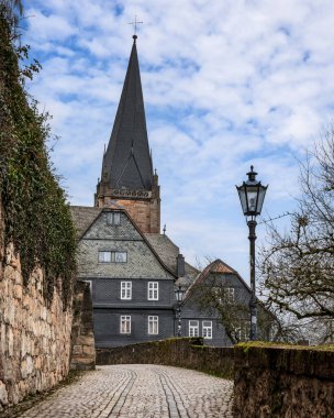Eski Marburg, Hesse, Almanya 'daki güzel eski mimari