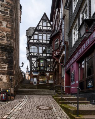 Eski Marburg, Hesse, Almanya 'daki güzel eski mimari