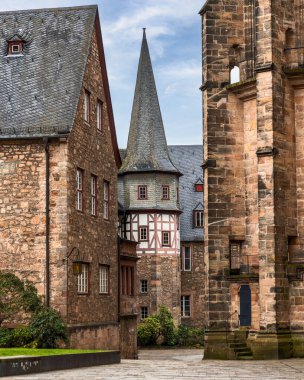 Eski Marburg, Hesse, Almanya 'daki güzel eski mimari