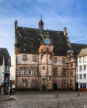 Marburg, Hesse, Almanya 'daki güzel ortaçağ belediye binası.
