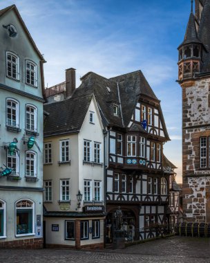 Eski Marburg, Hesse, Almanya 'daki güzel eski mimari