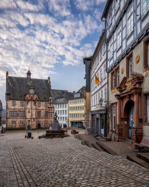 Eski Marburg, Hesse, Almanya 'daki güzel eski mimari