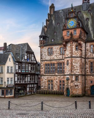 Eski Marburg, Hesse, Almanya 'daki güzel eski mimari