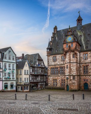 Eski Marburg, Hesse, Almanya 'daki güzel eski mimari