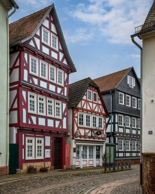 Eski Marburg, Hesse, Almanya 'daki güzel eski mimari