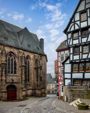 Eski Marburg, Hesse, Almanya 'daki güzel eski mimari