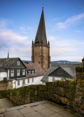 Eski Marburg, Hesse, Almanya 'daki güzel eski mimari