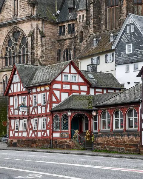 Eski Marburg, Hesse, Almanya 'daki güzel eski mimari