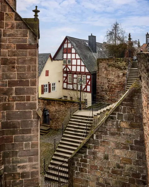 Eski Marburg, Hesse, Almanya 'daki güzel eski mimari