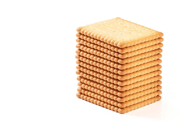 Crackers Disparó Cerca Con Una Lente Macro Sobre Fondo Blanco — Foto de Stock