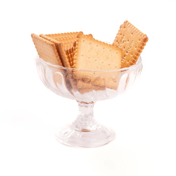 Crackers Záběr Zblízka Makro Objektivem Bílém Pozadí Restaurace Jídlo Koncepce — Stock fotografie