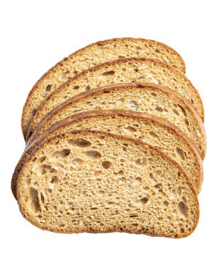 Beyaz ekmek parçaları, beyaz bir tabakta, dilimlenmiş