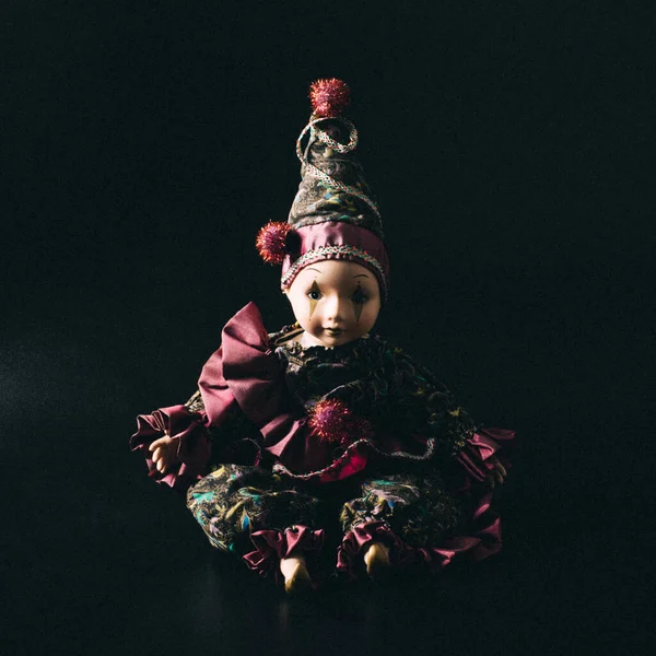 Amazing Realistik Boneka Porselen Mainan Harlequin Fokus Selektif — Stok Foto