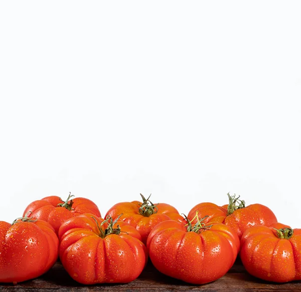 Group Costoluto Big Tomatoes White Background — Stock Photo, Image