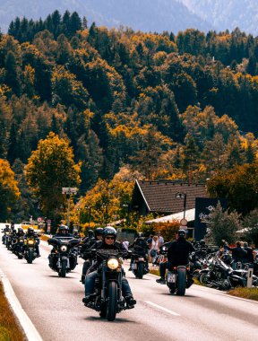 Villach, Austria - 2022 September 4 : European Bike Week, Harley Treffen Faaker See.  Harley Davidson market, Camping Arneitz