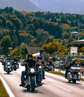 Villach, Austria - 2022 September 4 : European Bike Week, Harley Treffen Faaker See.  Harley Davidson market, Camping Arneitz