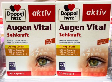 Doppelherz augen göz sağlığı için Lutein ve zeaxanthin içeren hayati takviyeler.