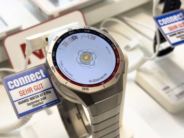 Huawei watch gt 3 pro display at tech store with connect award. clipart