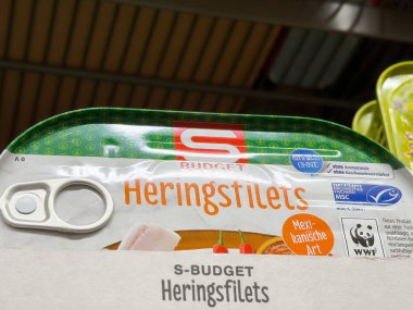 S-bütçe heringsfiletler Meksika usulü sürdürülebilir deniz ürünleri paketleme içerebilir.