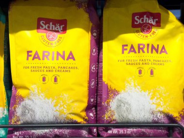 Taze makarna ve soslar için glütensiz farina paketleri..