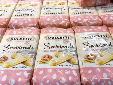 Dulcetti savoiardi italyan bayan parmak bisküvileri,% 26 yumurta ambalajlı..