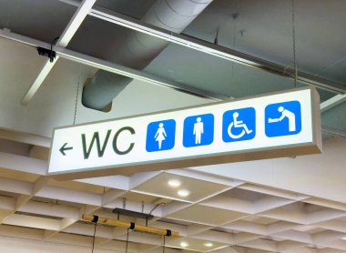 Umumi alana erişilebilirlik ve cinsiyet dahil edilmesini gösteren tuvalet işareti.