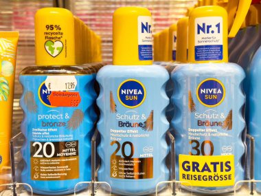Nivea güneş koruması ve bronzlaşma Alman mağazasında 20 promosyon.