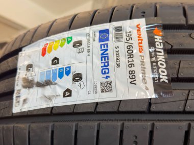 Hankook ventus prime4 lastik ve enerji verimliliği etiketi.