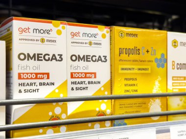 Omega3 balık yağı ve propolis beyin bağışıklık desteği için + zn takviyeleri.
