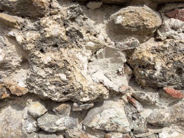 Yıpranmış taş ve havan duvarı dokusu pürüzlü..