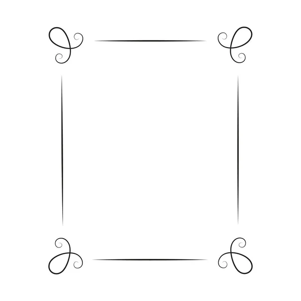 Прямоугольная Рамка Декоративными Углами Иллюстрация Векторного Дизайна — стоковый вектор