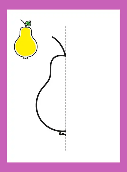 Dibuja Dibujo Verduras Pera Imagen Vectorial Desarrollo Infantil — Vector de stock