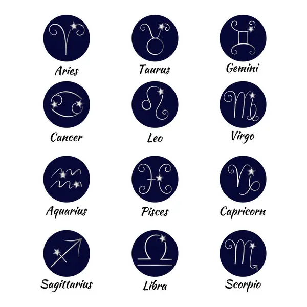 Horoscope Zodiaque Signes Vectoriels Illustrations — Image vectorielle