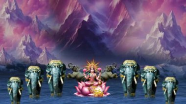 Lakshmi pujan - tanrıça laxmi idol, Bakır Kalash, Kırmızı muhasebe defteri ve haldi kumkum ile hindistan cevizi, laxmi mata ji dini tanrıça, diwali, Hint festivalleri Laxmi Puja Dipawali