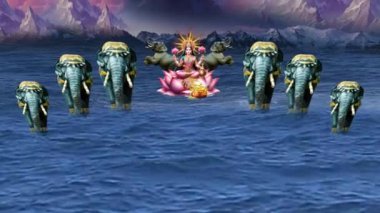 Lakshmi pujan - tanrıça laxmi idol, Bakır Kalash, Kırmızı muhasebe defteri ve haldi kumkum ile hindistan cevizi, laxmi mata ji dini tanrıça, diwali, Hint festivalleri Laxmi Puja Dipawali