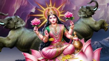 Lakshmi pujan - tanrıça laxmi idol, Bakır Kalash, Kırmızı muhasebe defteri ve haldi kumkum ile hindistan cevizi, laxmi mata ji dini tanrıça, diwali, Hint festivalleri Laxmi Puja Dipawali